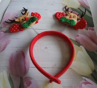 Vánoční čelenka do vlasů sob (H735)