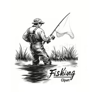 Samolepky na auto pro rybáře Fishing Clipart (E1054)
