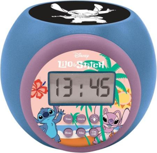 Disney Stitch, projekční budík s buzením, alarmr, noční světlo s časovačem (H736)