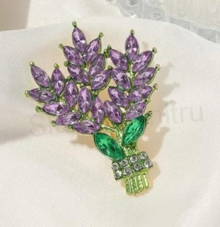 Květinová brož, kytička s kamínky (HB121)