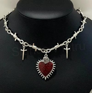 Řetízkový gotický náhrdelník srdce (BD1028)