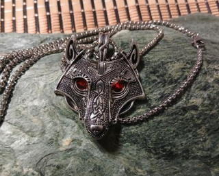 Nerezový náhrdelník vlk, wolf (BD1030)