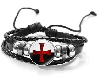 Kožený templářský náramek (BC639)