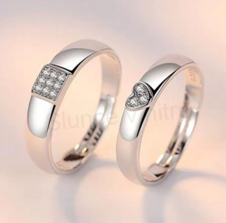Nastavitelné snubní prsteny se zirkony (BE210)