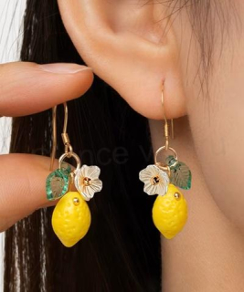Visací citronové náušnice (BB929)