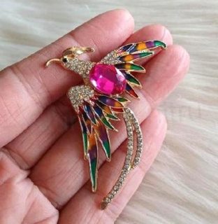 Kamínková smaltovaná brož fenix (HB125)