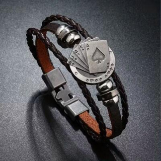 Kožený karetní náramek (BC641)