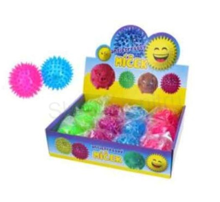 Svítící, pískací Antistresový míček - ježatý (D1149)