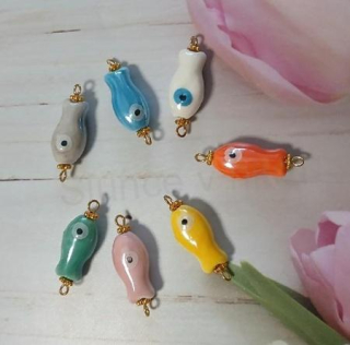 Přívěšek porcelánová ryba, rybka 30 x 10 mm (AA442)