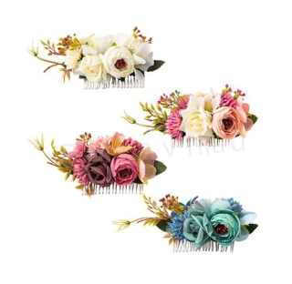 Květinový kovový hřeben, hřebínek do vlasů (H743)