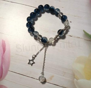 Korálkový náramek s motýlem – čiré kamínky, 8 mm (BC650)