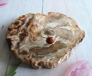 Nastavitelný minerální prsten jaspis, velikost 55, minerál 10 mm (X2182)