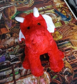 Plyšová hračka červený drak 26 cm (D1150)