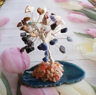 Minerální stromeček štěstí – achát, více minerálů (X2185)