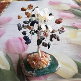 Minerální stromeček štěstí – achát, více minerálů (X2186)
