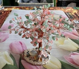 Minerální stromeček štěstí – achát, jahodový křemen, avanturín (X2187)