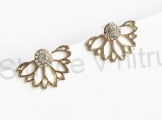 Puzetové oboustranné náušnice se zirkony (BB22)