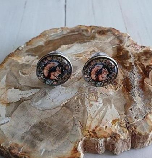 Náušnice klipsny veverka, nerez ocel (BB960)