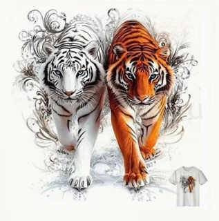 Samolepicí vinylová nažehlovací nášivka – tygři 20 cm (C858)