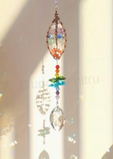 Minerální sluneční křišťálový lapač světla – lístek (X2212)