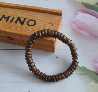 Korálkový kokosový dřevěný náramek, korálky 8 mm (BC659)