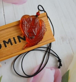 Jantarový náhrdelník s andělem (PP222)