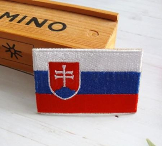 Nášivka Slovenská vlajka se státním znakem 6,5 × 4 cm (C876)