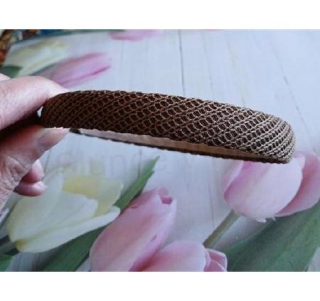 Pletená módní čelenka – kávová hnědá (H764)