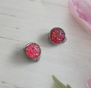 Náušnice klipsy s orgonitem, kabošon 12 mm – nerez (BB975)