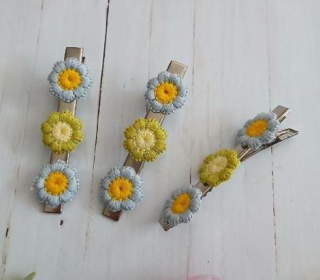 Sponka do vlasů barevná kytička (H770)