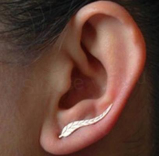 Puzetové náušničky jemný lísteček (BB24)