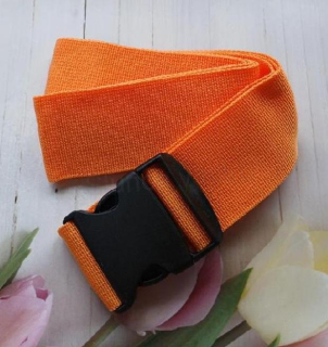 Popruh na kufr – oranžový, nastavitelný 95–188 cm, šířka 5 cm (L72)
