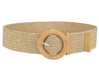 Pletený boho pásek – hnědý, elastický, SATINIOR (K690)