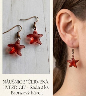 Dlouhé náušnice hvězda jantarové (BB1041)