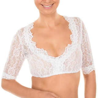 Dámská krajková dirndlová halenka bílá velikost S/M (K753)