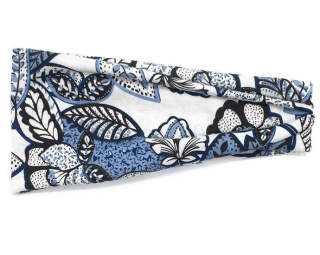 Boho čelenka DRESHOW – modro‑černý květinový vzor (K757)