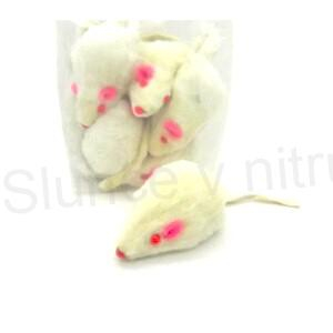 Falešná myš pro kočky dlouhosrstá s chrastícím zvukem (T28)