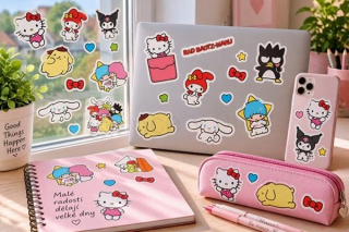 Samolepicí dekorace, samolepka Hello Kitty 25 × 15 cm (E1095)