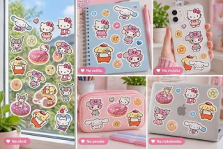 Samolepicí dekorace, samolepka Hello Kitty 25 × 15 cm (E1098)