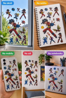 3D Samolepicí dekorace Pokémon 33 × 14 cm (E1100)