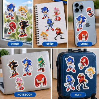 Samolepky, nálepky Sonic 25 × 15 cm (E1102)