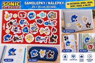 Samolepky, nálepky Sonic 25 × 15 cm (E1104)