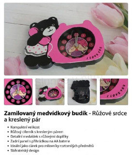 Stolní hodiny s budíkem Medvídek (H832)
