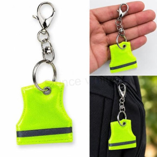 Reflexní fosforová klíčenka vesta s karabinkou (H834)