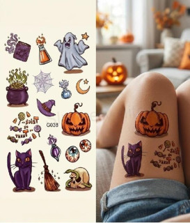 Voděodolné dočasné tetování Strašidýlka, Halloween 6 × 10 cm (E1144)