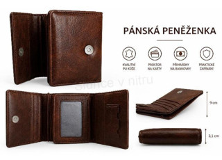 Pánská peněženka HiChiclife s RFID ochranou tmavě hnědá (J51)