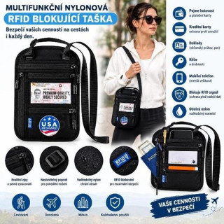 Cestovní RFID peněženka na krk MIFFLIN (J53)