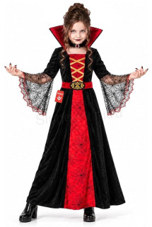 Dětský Halloween kostým Upírka s pavučinovými rukávy Velikost M (7–9 let) (W309)