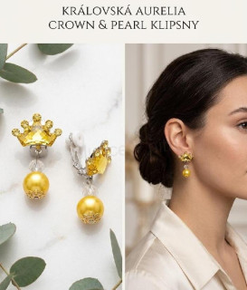 Klipsové náušnice Královská Aurelia s perlou (BB1047)