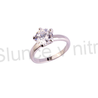 Postříbřený prsten se zirkonem (BE18)